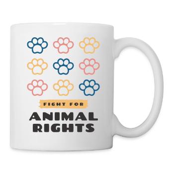 Combat pour les droits des animaux - Mug blanc - blanc - Droite