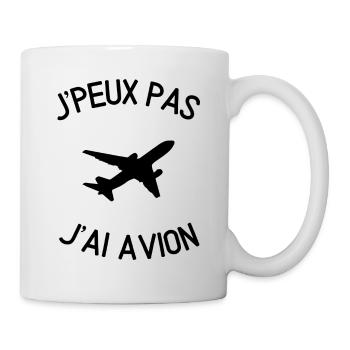 t shirt je peux pas j ai avion humour aviation - Mug blanc - blanc - Droite