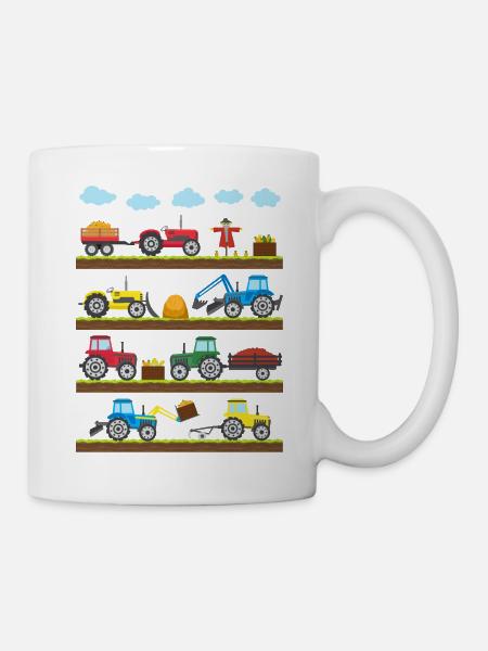 Tracteurs tracteurs tracteurs tracteurs - Mug blanc - blanc