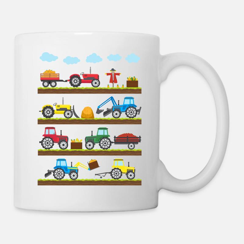 Tracteurs tracteurs tracteurs tracteurs - Mug blanc - blanc