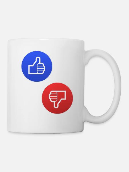 Thumbs up thumbs down Yes no Yes No Gift - Mug - white