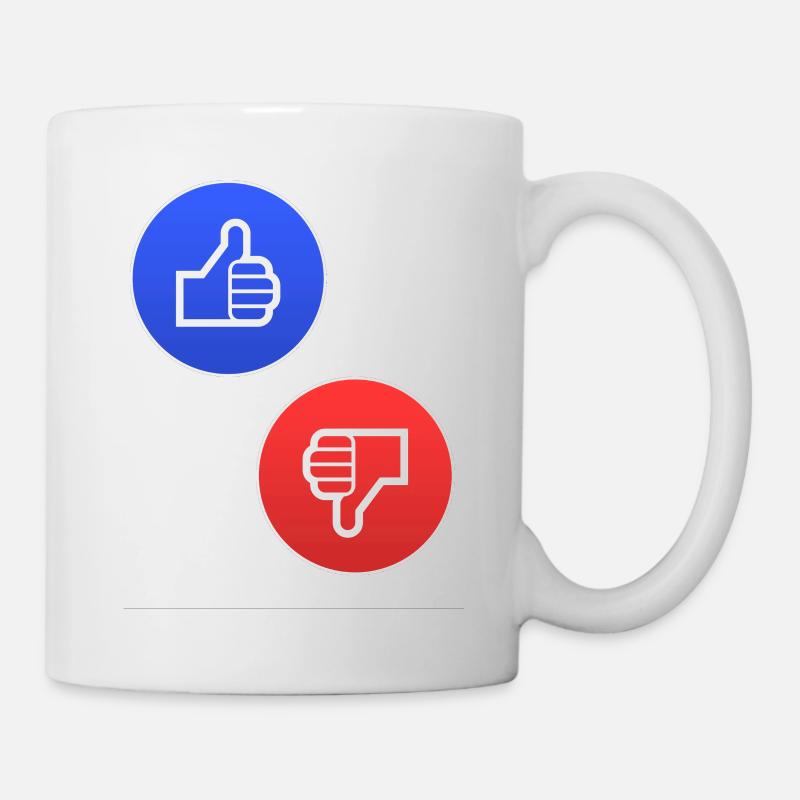 Daumen hoch Daumen runter Ja nein Yes No Geschenk - Tasse - Weiß
