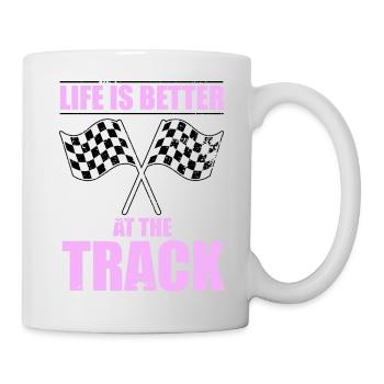 Schnell oder Uninteressant Racing Girl Motorsport - Tasse - Weiß - Rechts