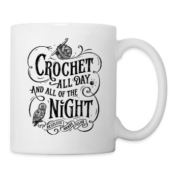 Crochet all day and all of the night / black - Mug blanc - blanc - Droite