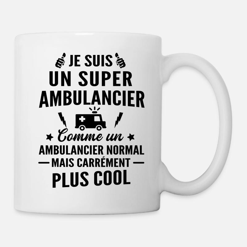 je suis un super ambulancier / humour ambulancier - Mug blanc - blanc