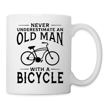 An Old Man With A Bicycle - Tasse - Weiß - Rechts