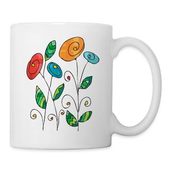 Blumen - Tasse - Weiß - Rechts