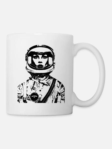 ASTRONAUTE FEMME FEMME POWER STENCIL - Mug blanc - blanc