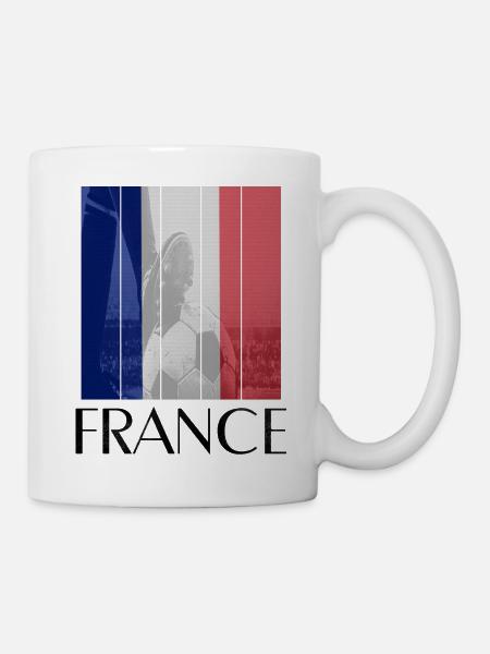 France Football, Frankreich Fußball Fahne - Tasse - Weiß
