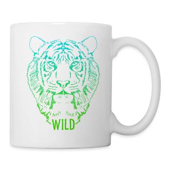 Wild Tigerkopf Skizze - Tasse - Weiß - Rechts