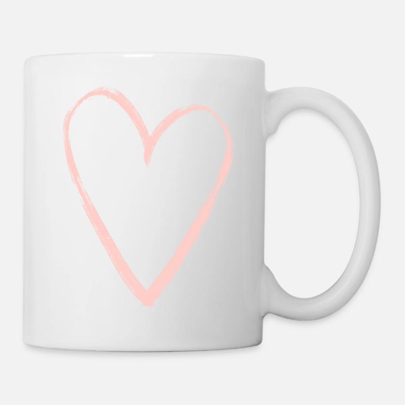 Herz Rosa 2 - Tasse - Weiß