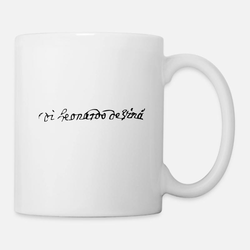 Leonardo da Vinci - Unterschrift - Tasse - Weiß