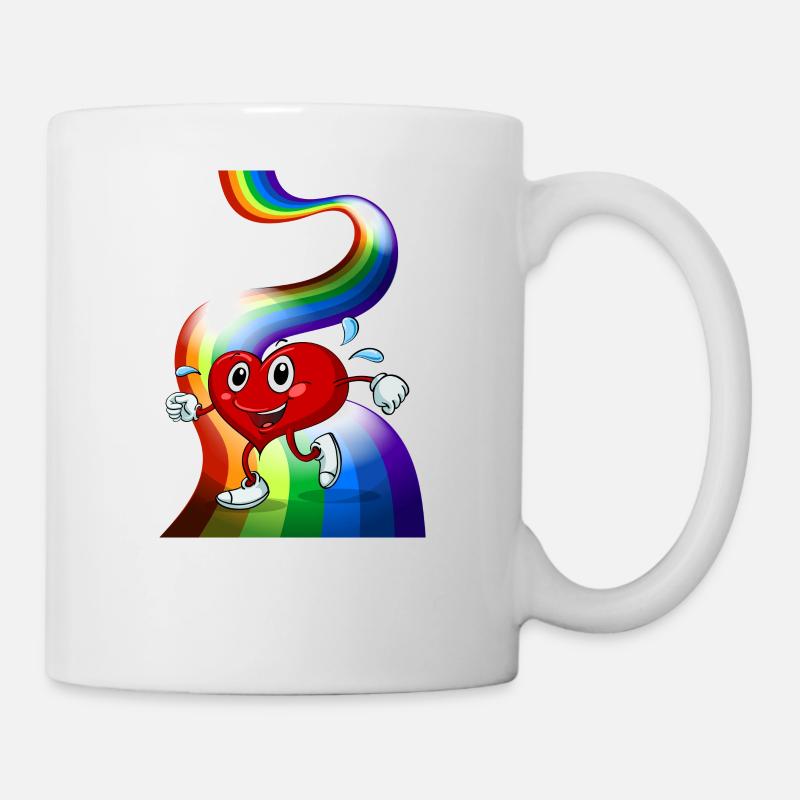 pride flagge Regenbogen - Tasse - Weiß