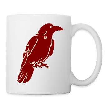 Krähe Vogel Rabe Tier Vögel Vektor Design - Tasse - Weiß - Rechts