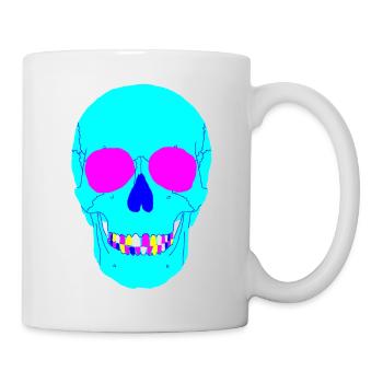 Tête de mort coloré - Mug blanc - blanc - Droite