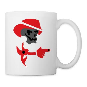 Totenkopf Skull Schädel Gangster - Tasse - Weiß - Rechts