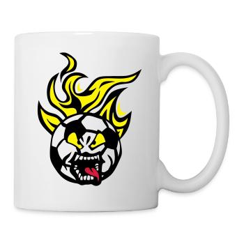 football cartoon face flame - Mug - white - Right
