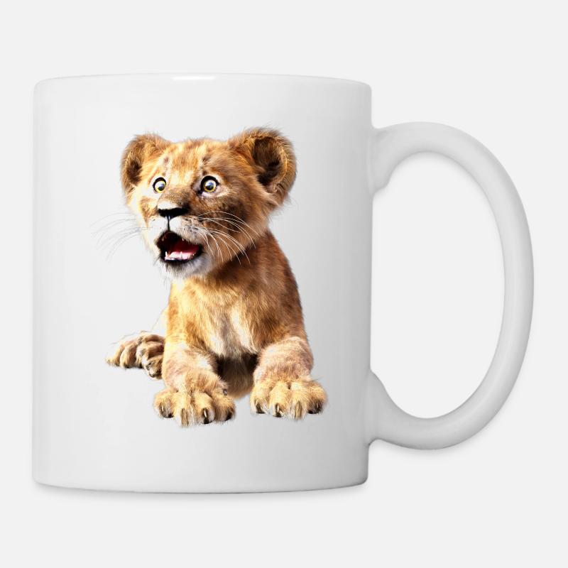 Lion, bébé lion, signe du lion - Mug blanc - blanc