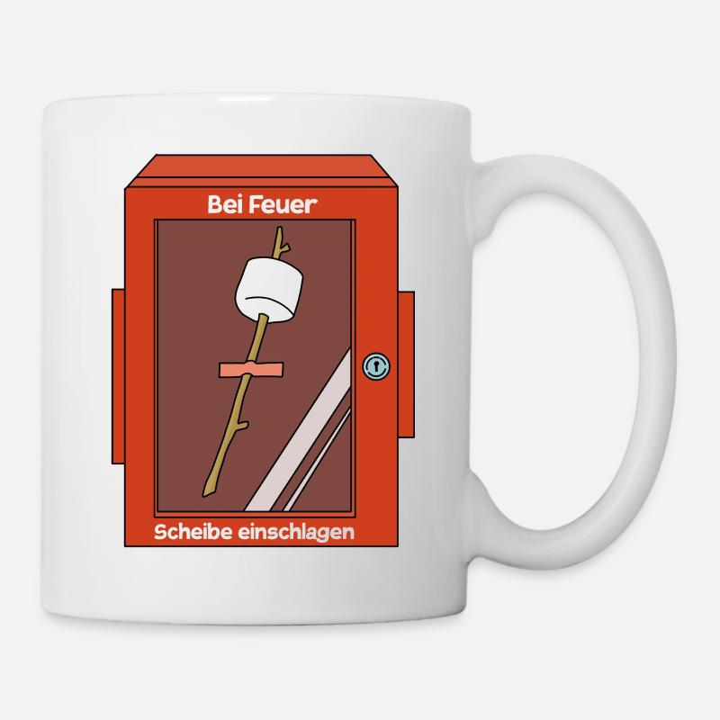 Bei Feuer Scheibe einschlagen - Tasse - Weiß