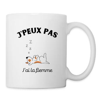 Je peux pas J'ai la flemme - Mug blanc - blanc - Droite