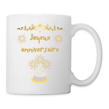 Joyeux anniversaire - Mug blanc - blanc - Droite
