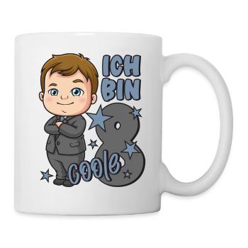 8. Geburtstag Junge 8 Jahre Jungs Ich bin coole 8 - Tasse - Weiß - Rechts