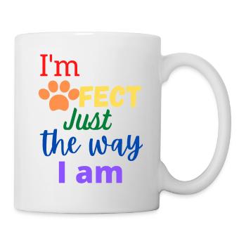 Je suis Pawfect juste la façon dont je suis Rainbow Chien parfait - Mug blanc - blanc - Droite