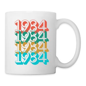 Anniversaire 1984 Retro 1984 né année 1984 - Mug blanc - blanc - Droite