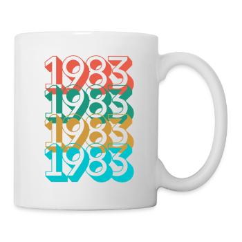 Geburtstag 1983 Retro 1983 geboren Jahr 1983 - Tasse - Weiß - Rechts