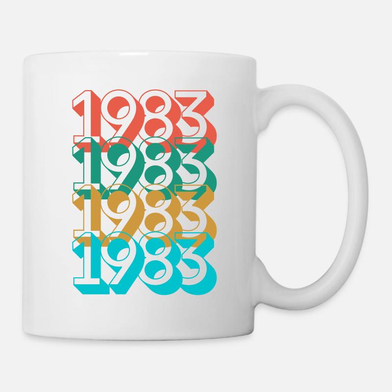 Anniversaire 1983 Rétro 1983 né année 1983 - Mug blanc - blanc
