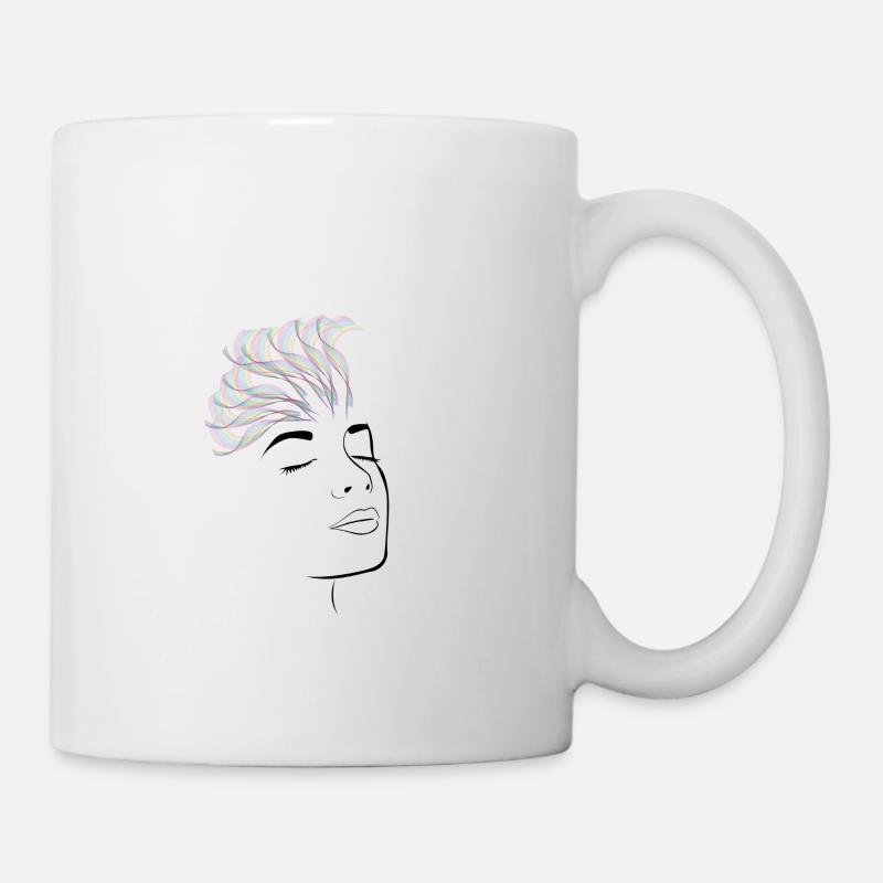 CHEVEUX 3D - Mug blanc - blanc