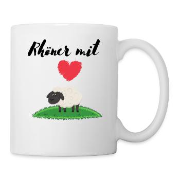 Rhön Hessen Schaf Rhönschaf Herz Wiese Schafe - Tasse - Weiß - Rechts