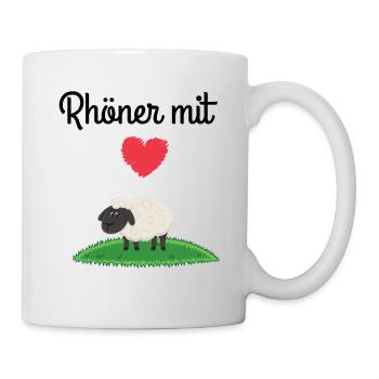 Rhön Schaf Rhönschaf Herz Hessen Wiese Schafe - Tasse - Weiß - Rechts