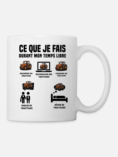 Tracteur Cadeau homme femme enfant Agriculteur - Mug blanc - blanc