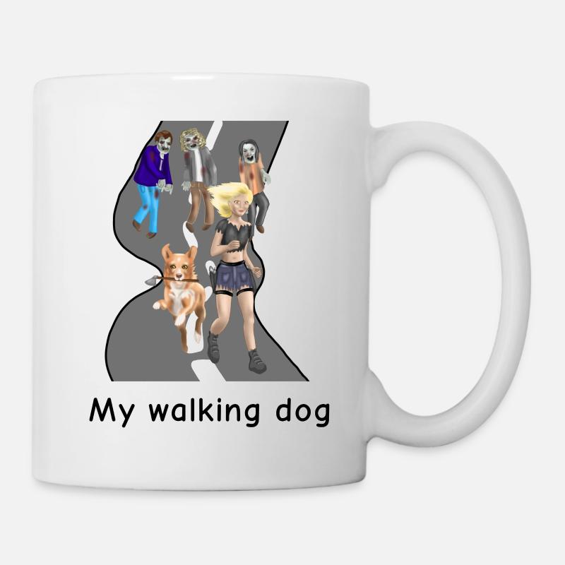 Zombie RunEdition : chien promenant - Mug blanc - blanc