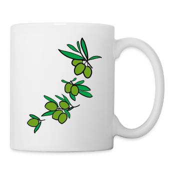 Frische grüne Oliven 2 - Tasse - Weiß - Rechts