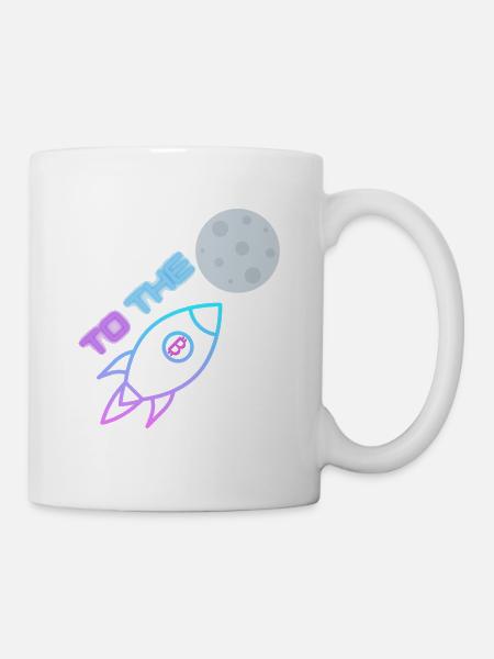 Bitcoin shirt to the Moon - Mug blanc - blanc