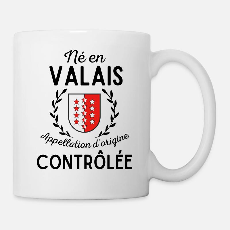 Né en Valais, appellation d'origine contrôlée. - Mug blanc - blanc