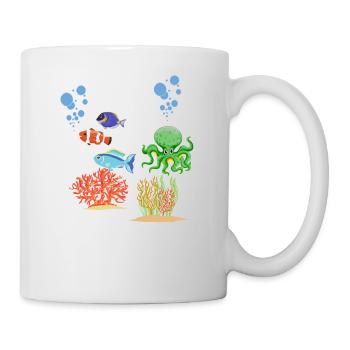 Sea creatures Corals Underwater world Octopus - Mug - white - Right