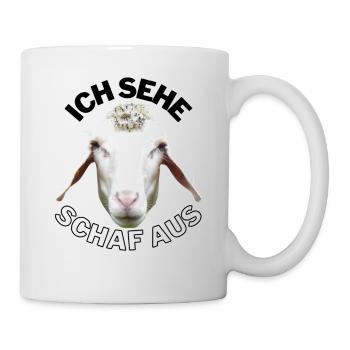 SCHAF SCHAFE ich sehe SCHAF aus Lamm Schäfchen - Tasse - Weiß - Rechts