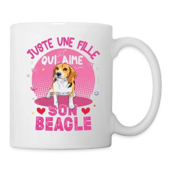 Chien Beagle Juste une Fille qui aime son Beagle - Mug blanc - blanc - Droite