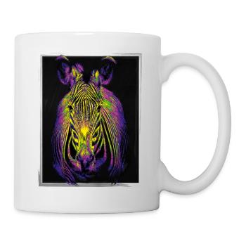 Pop-Art Zebra - Tasse - Weiß - Rechts