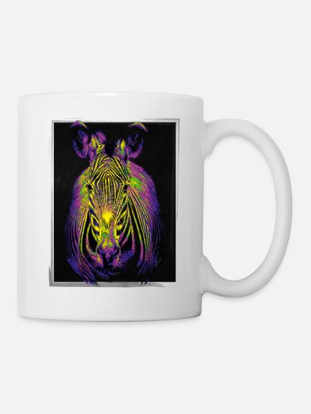 Pop-Art Zebra - Tasse - Weiß