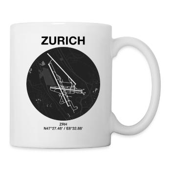 Aéroport de Zurich ZRH (sombre) - Mug blanc - blanc - Droite