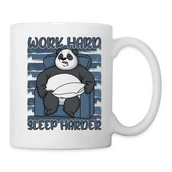Panda hart arbeiten härter schlafen Spruch lustige - Tasse - Weiß - Rechts