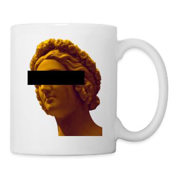 Statue jaune femelle avec des poutres - Mug blanc - blanc - Droite