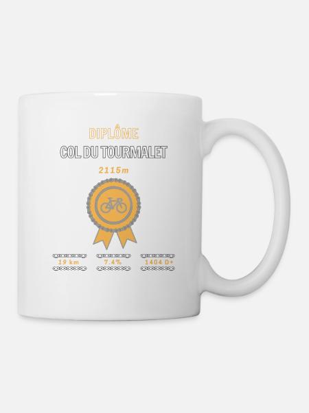 Diplôme Col du Tourmalet - Mug blanc - blanc