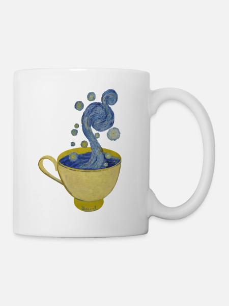 Starry Coffee, Starry Night - Vincent - Tasse - Weiß