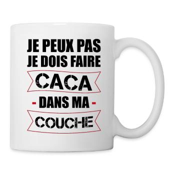 caca couche | couche culotte bébé retraité - Mug blanc - blanc - Droite