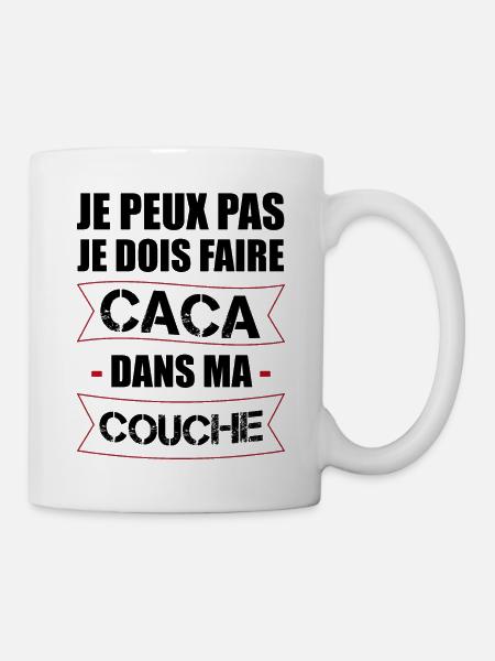 caca couche | couche culotte bébé retraité - Mug blanc - blanc